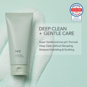 107 gel texture on fingertip showing lightweight, non-stripping consistency