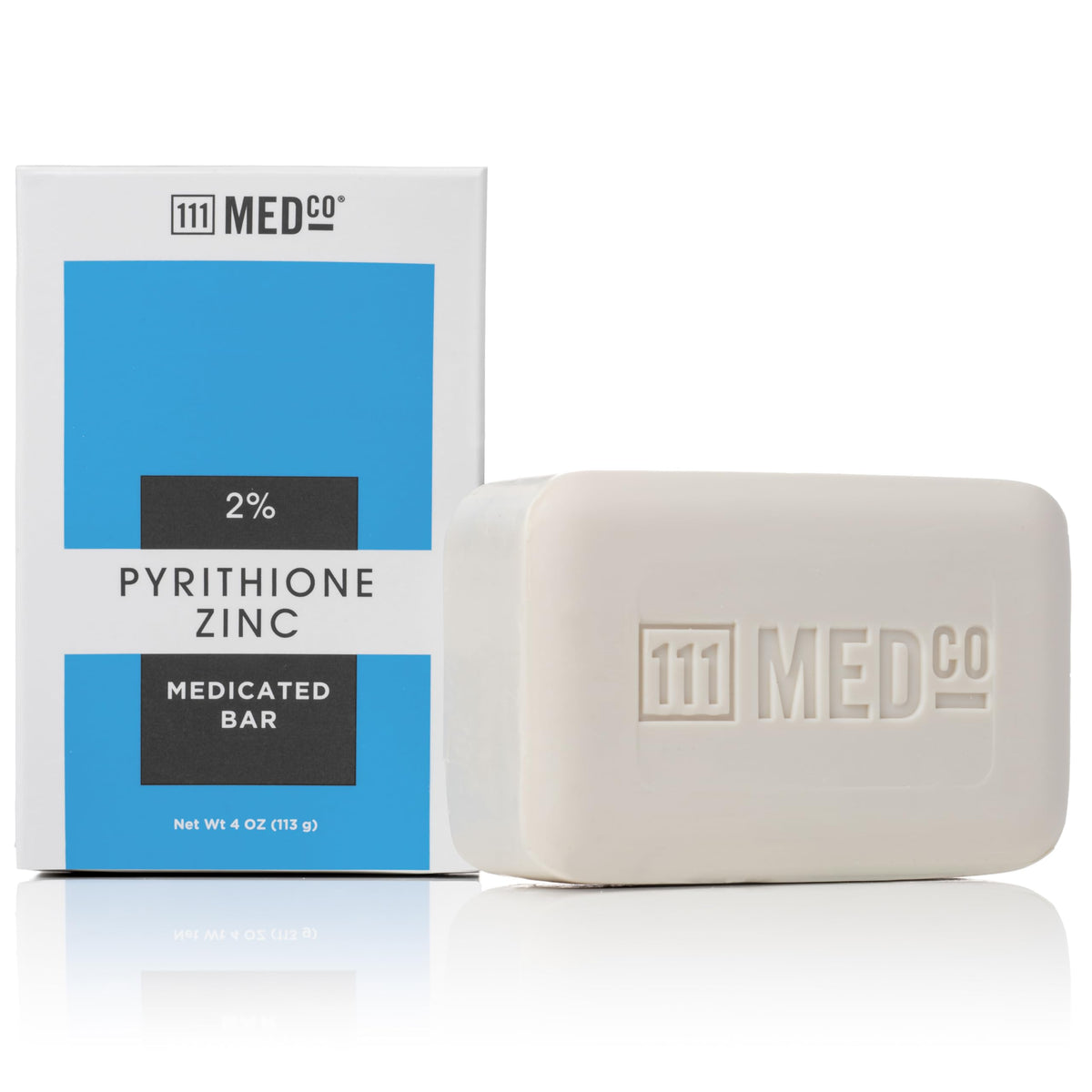 111MedCo front packaging showing medicated cleansing bar benefit of targeted anti‑dandruff care