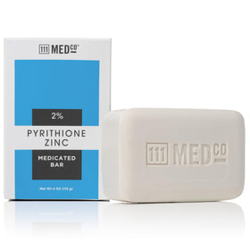 111MedCo front packaging showing medicated cleansing bar benefit of targeted anti‑dandruff care