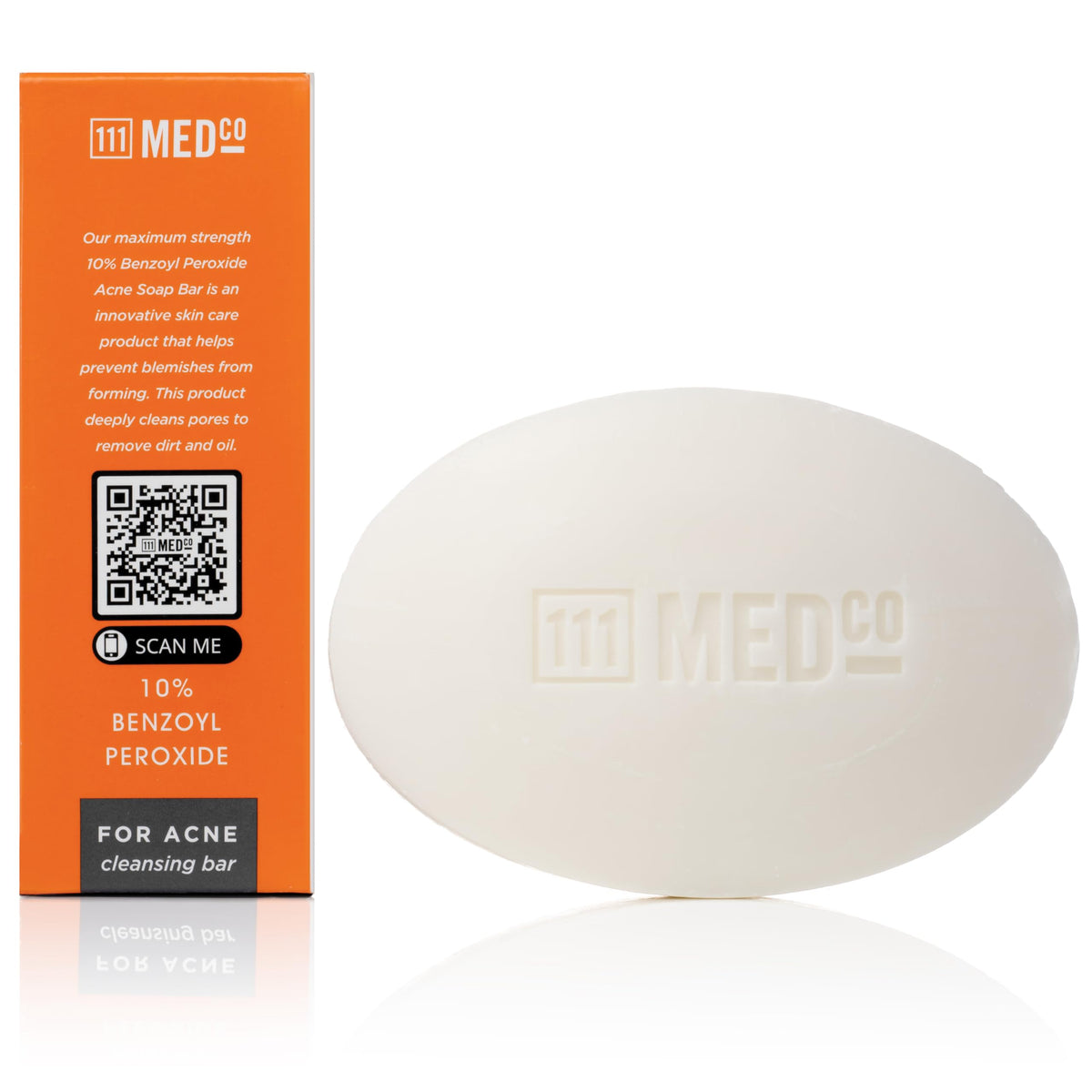 111MedCo label with benzoyl peroxide 10% displayed and ingredient clarity