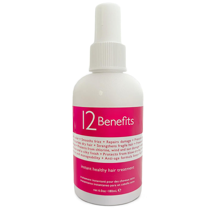 12 Benefits front bottle showing label and compact 6 fl oz size benefit