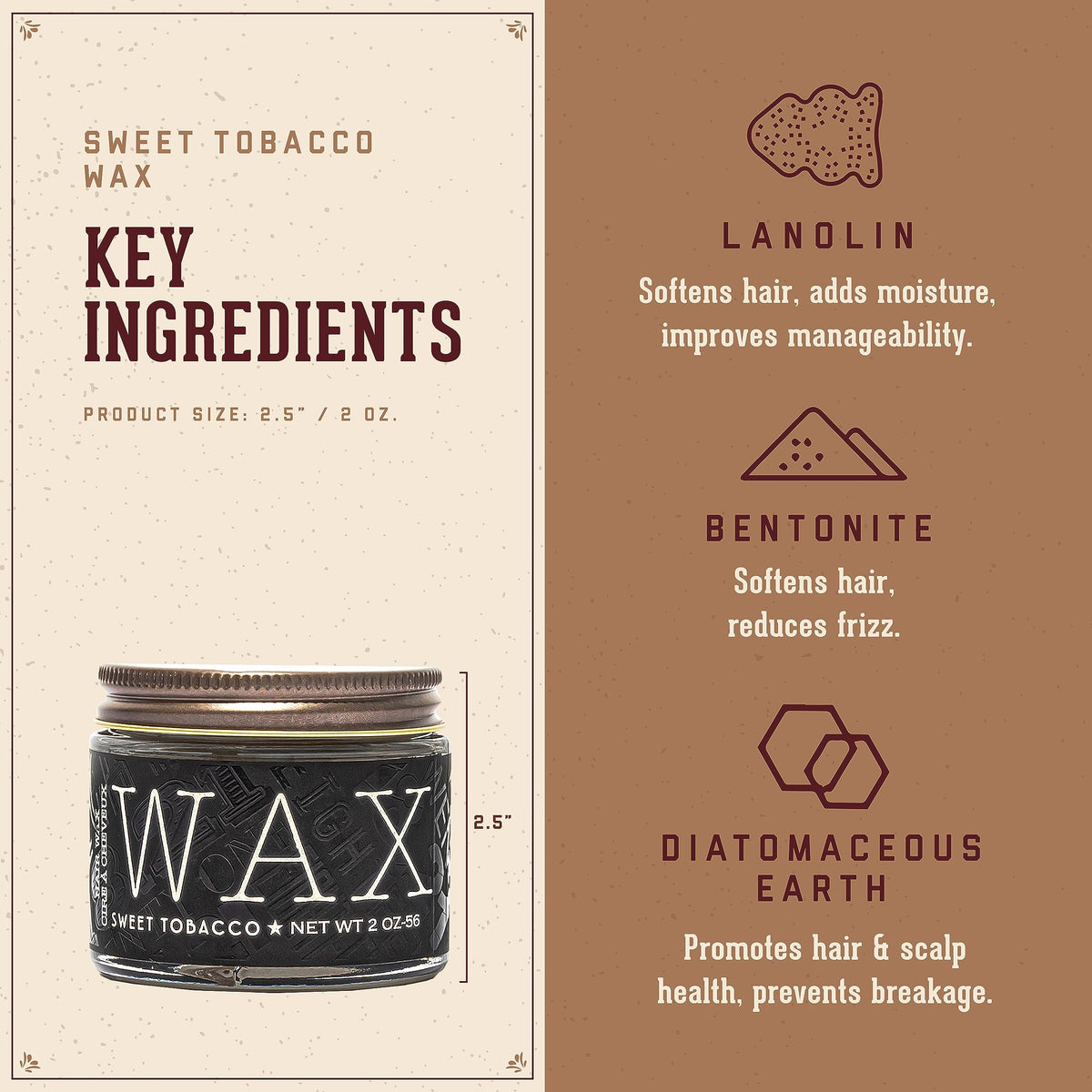 18.21 Man Made 2oz tin in hand illustrating travel-friendly grooming benefit