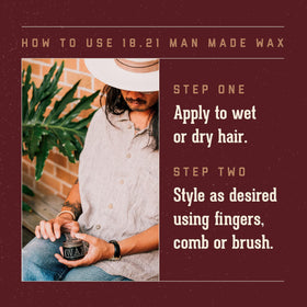 18.21 Man Made applied to hair demonstrating texture and long-hold benefit