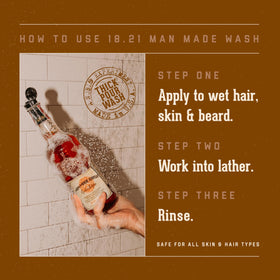 18.21 Man Made bottle in shower being used for head‑to‑toe care benefit