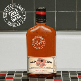 18.21 Man Made size comparison showing 18 oz bottle vs larger refill options