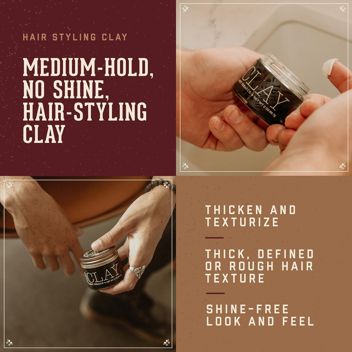 18.21 Man Made close-up of clay texture highlighting thickening and moldable benefit