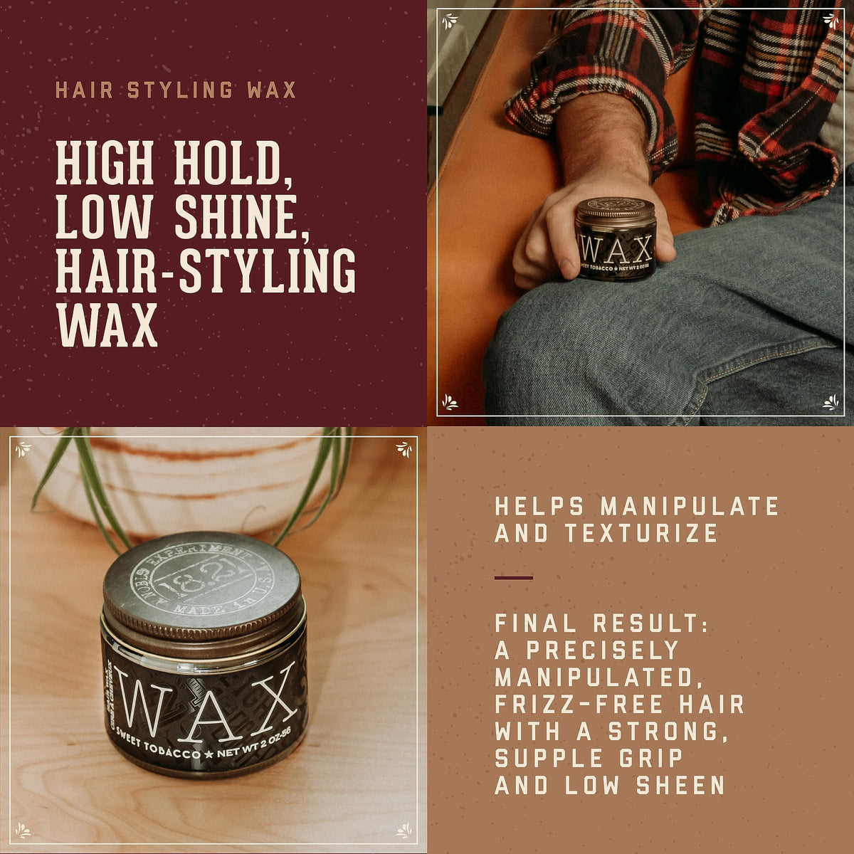 18.21 Man Made close-up texture revealing wax-clay finish and control benefit