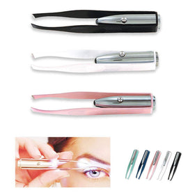 1st Choice front view of lighted tweezer shows compact design and colorful finish for portability