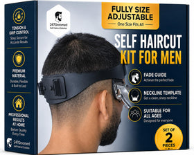 247 Groomed front packaging showing the two-piece grooming kit and clear benefits