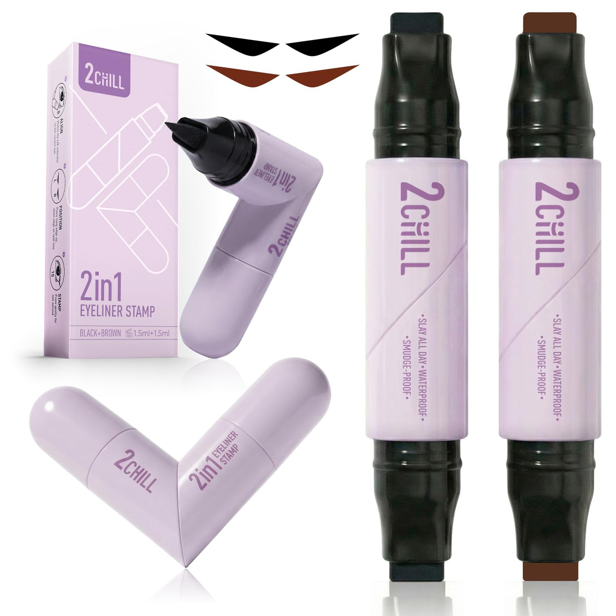 2CHILL dual-ended pen front packaging showing two colors and benefits