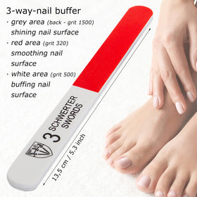 3 Swords Germany three-way buffer detail, smooths and polishes nails quickly
