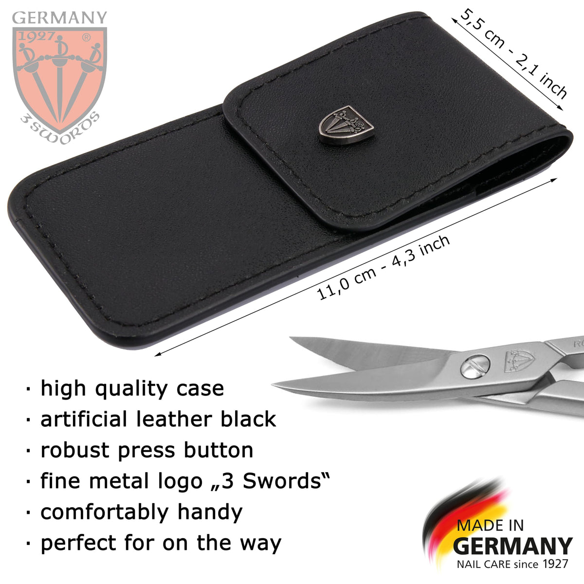 3 Swords Germany curved tip detail demonstrating edge contour for accurate trimming