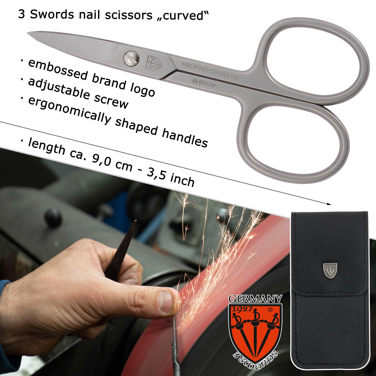 3 Swords Germany scissors stored in protective case keeping blades safe and portable