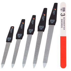 3 Swords Germany front packaging showing full nail file set, durable travel-ready kit