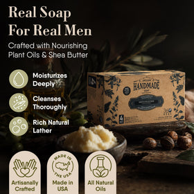 360Feel Bay Rum bar close-up highlighting rich lather and classic scent benefit