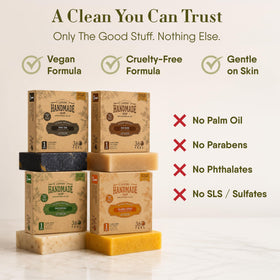 360Feel Patchouli bar angle with label showing earthy fragrance and natural oils