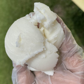 3CAYG scooping butter with spatula demonstrating easy melting and handling benefit
