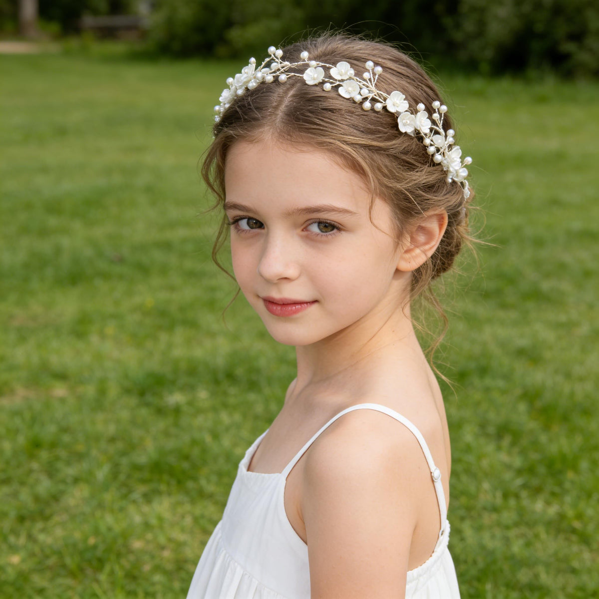 527&huan hairpiece displayed in wedding setting showing ceremony-ready charm