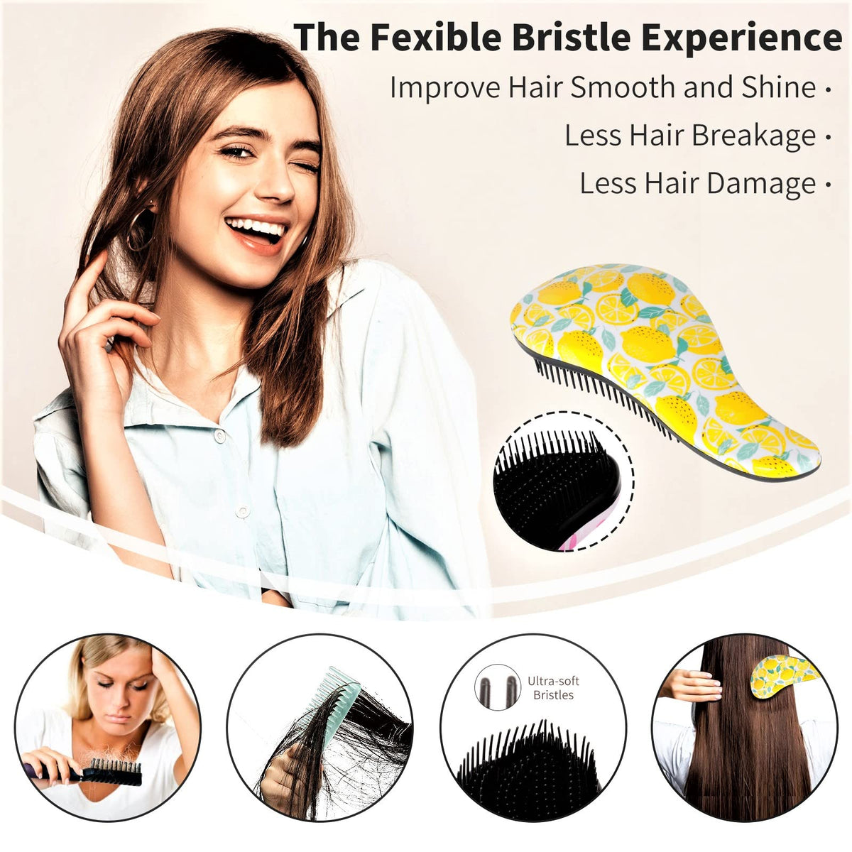 79STYLE detangler being used on a toddler's curly hair for smoother styling
