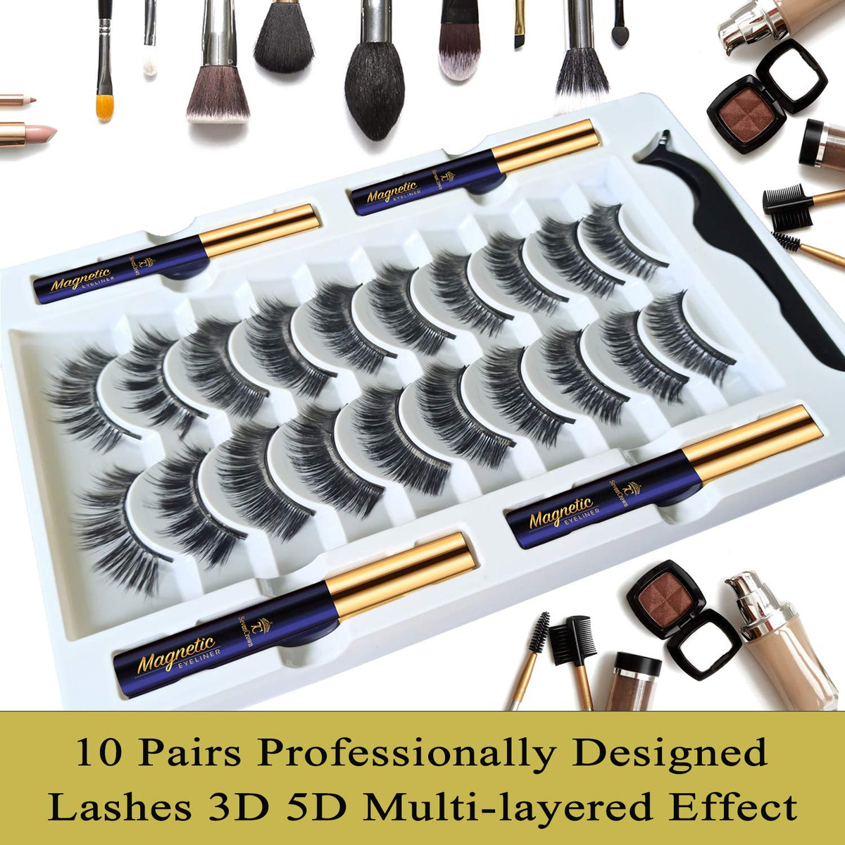 7C SEVENCROWN four waterproof magnetic eyeliner tubes for secure hold