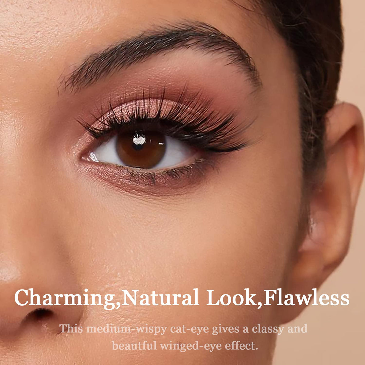 7C SEVENCROWN model wearing lashes showing natural boost and comfort