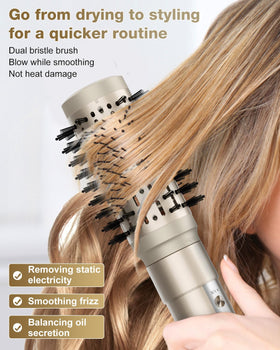 7MAGIC in-use blow-dry lifestyle image shows quick drying for busy mornings benefit