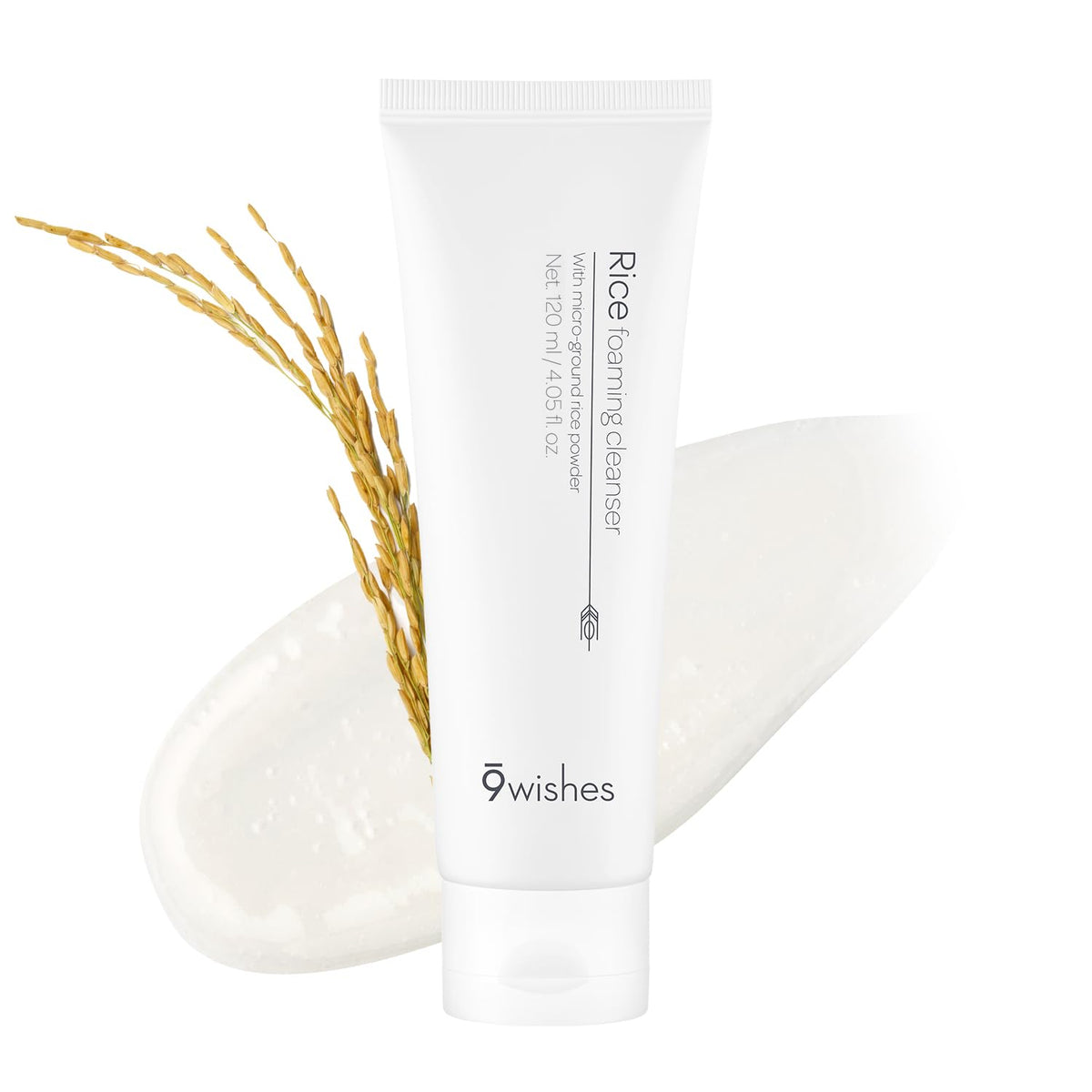 9 wishes front packaging showing cleanser bottle and label benefits