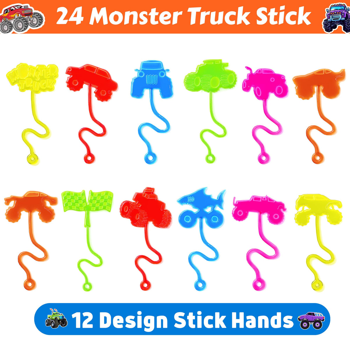 91STICKYHAND temporary tattoos sheet laid flat showing colorful truck designs for decorating