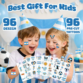 91TATTOOS kids wearing tattoos at a football match showing team-spirited party fun