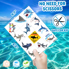 91TATTOOS child wearing shark tattoo on arm, playful long-lasting wear