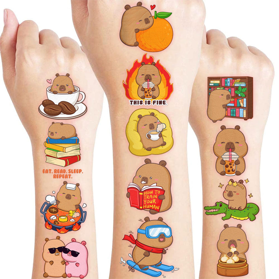 91TATTOOS front packaging showing capybara designs and value pack benefit
