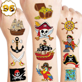 91TATTOOS front sheet display showing many pirate motifs and easy selection benefit