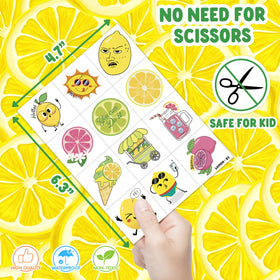 91TATTOOS lifestyle party table with kids using tattoos adding festive citrus atmosphere