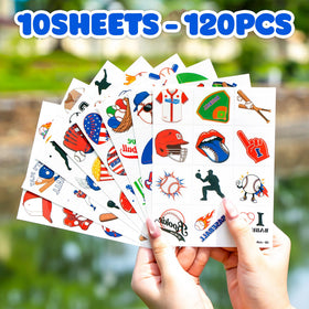91TATTOOS assortment spread on a party table illustrating favor-ready presentation