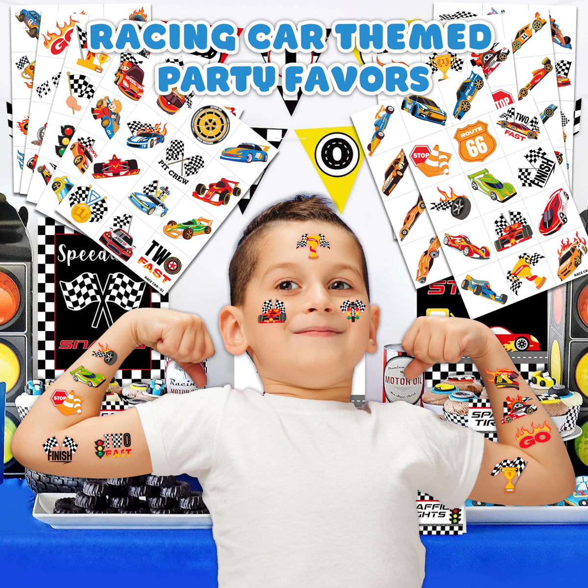 91TATTOOS full sheet layout of pre-cut racing stickers, easy to share and use