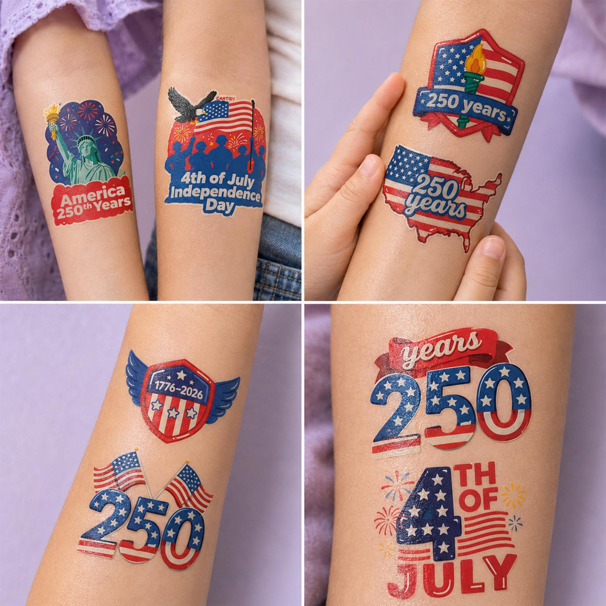 91TATTOOS overhead layout showing diverse designs and easy party distribution