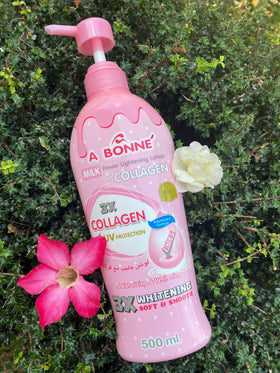 A Bonné lotion applied to forearm showing immediate smoothing and hydrated look