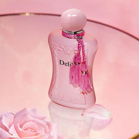 A CENTER Delilah angled bottle and lid highlighting sturdy, refined packaging