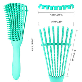A.DASHER detachable bracket detail showing adjustable tension for gentler detangling