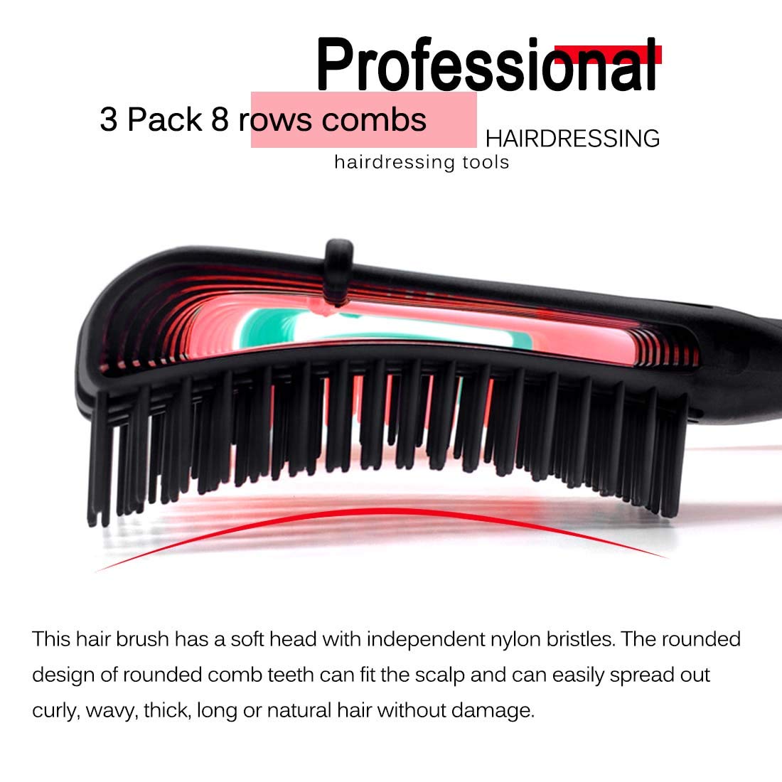 A.DASHER brush held in hand to show compact size and comfortable grip