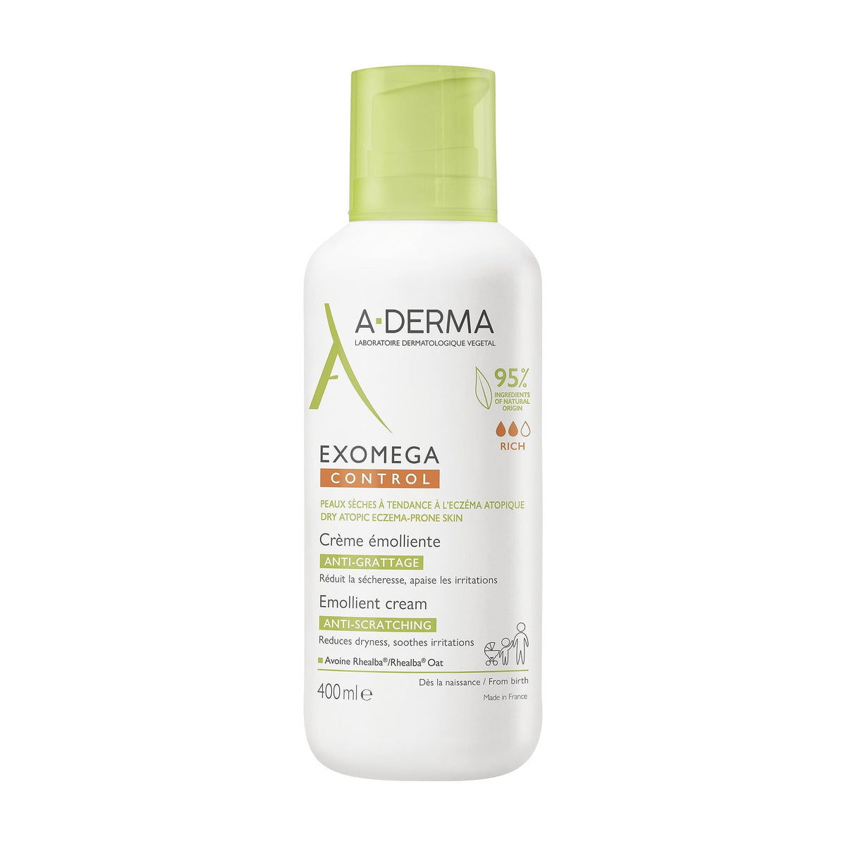A-Derma Exomega cream front label showing product and calming benefit