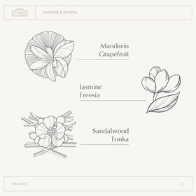 A LA MAISON label detail showing botanical ingredients and safety info