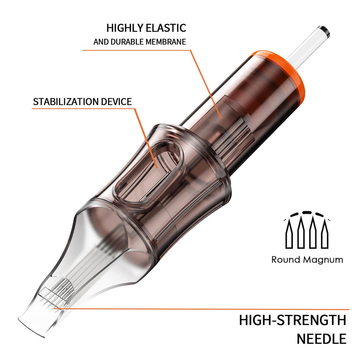 A-minusone cartridge mounted in a rotary pen demonstrating fit and stable operation