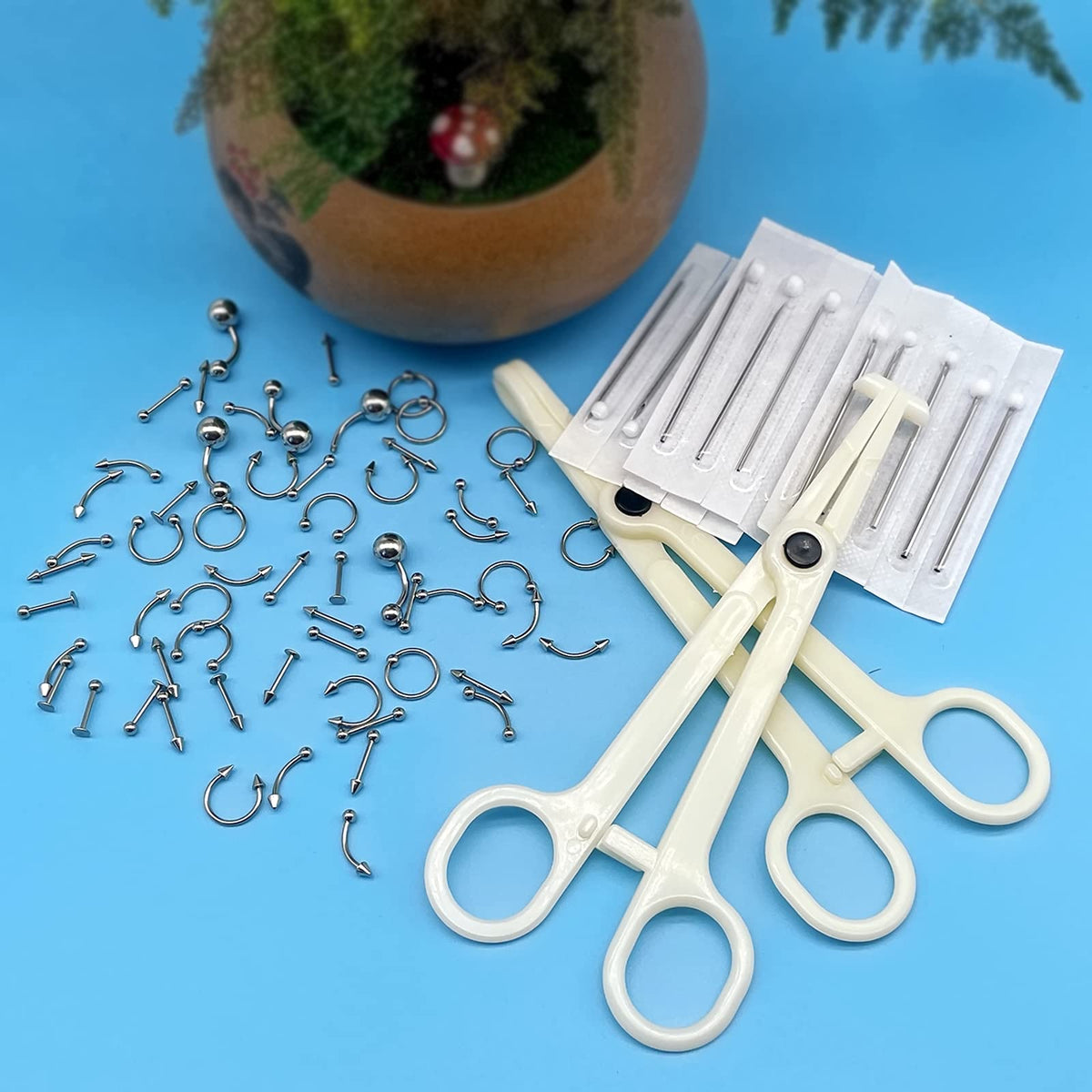 A-minusone model demonstrating nostril and septum use for style versatility