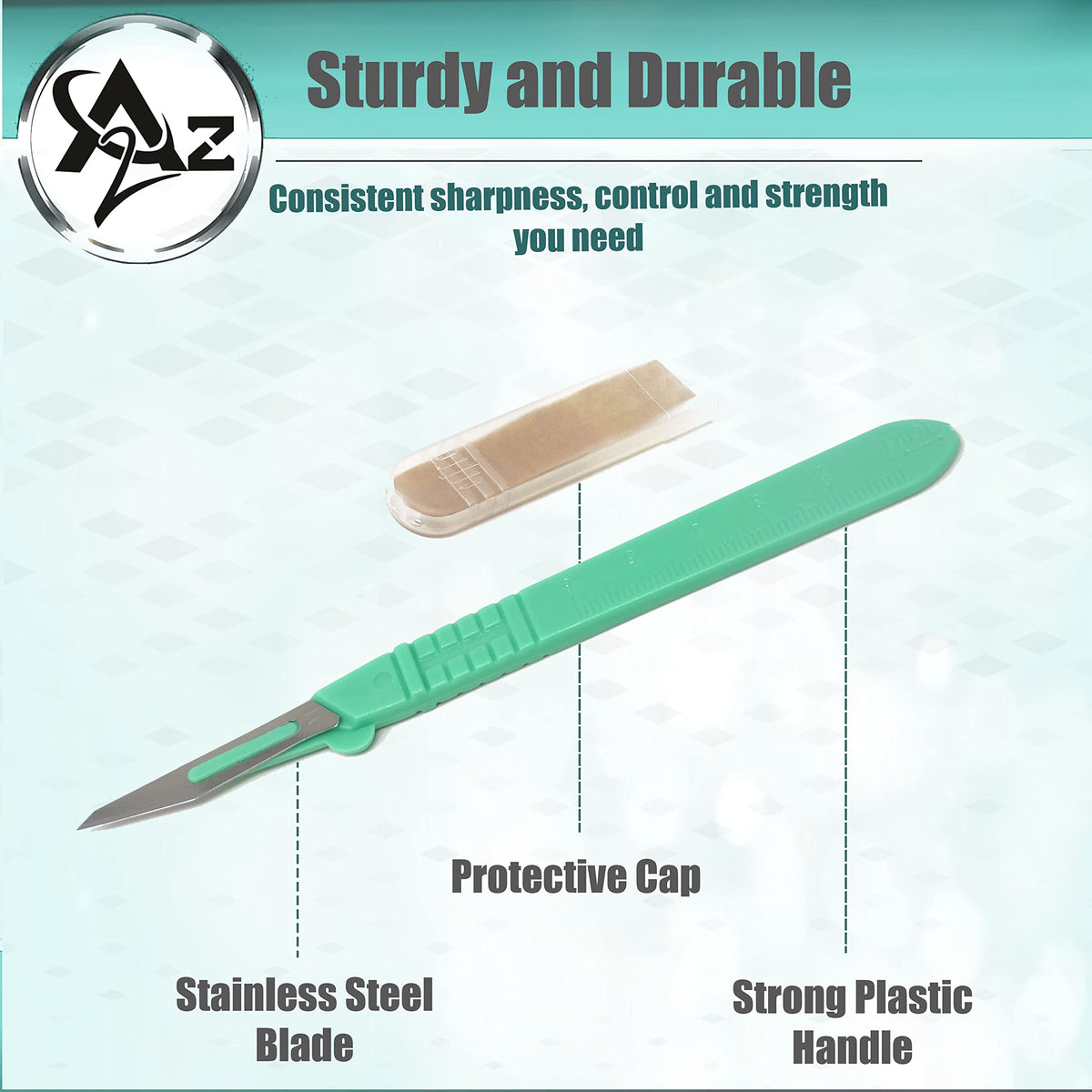A2Z SCILAB textured plastic handle detail showing anti-slip grip and ruler