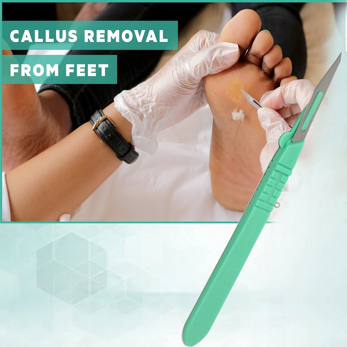 A2Z SCILAB scalpel next to ruler for scale showing 6cm engraved measurement