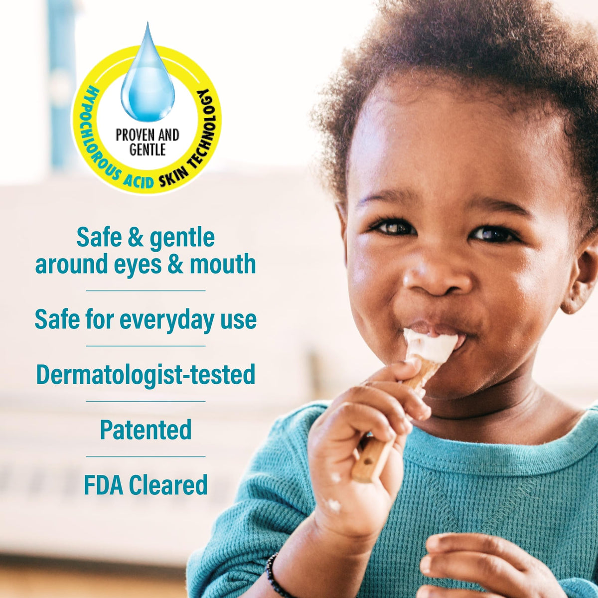 A+D used on baby face demonstrating soothing cleanup benefit