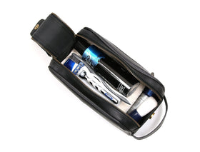 AARON LEATHER GOODS open main compartment with waterproof lining protecting contents