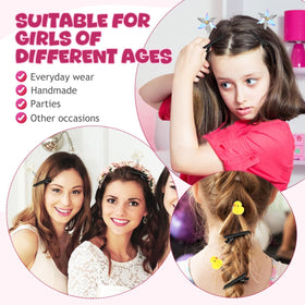 Abaodam black clips with ribbon bows demonstrating finished look