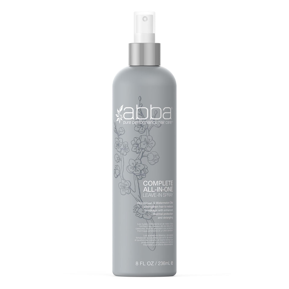 ABBA front bottle view showing label and spray, easy-to-use detangling benefit